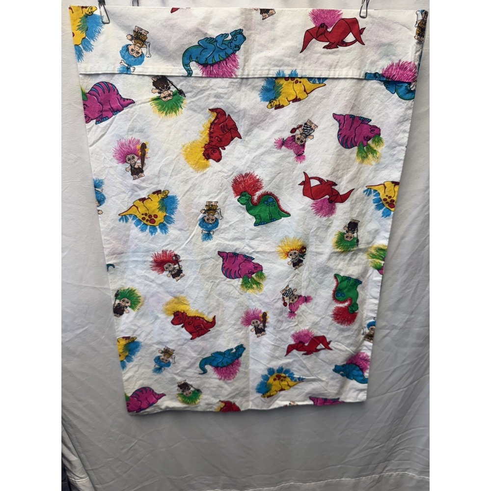 Vintage- Marcus Brothers Caveman Troll and Dinosaur -Pillow Cases
